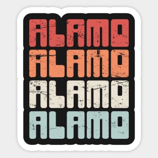 Retro 70s ALAMO Texas Text Sticker